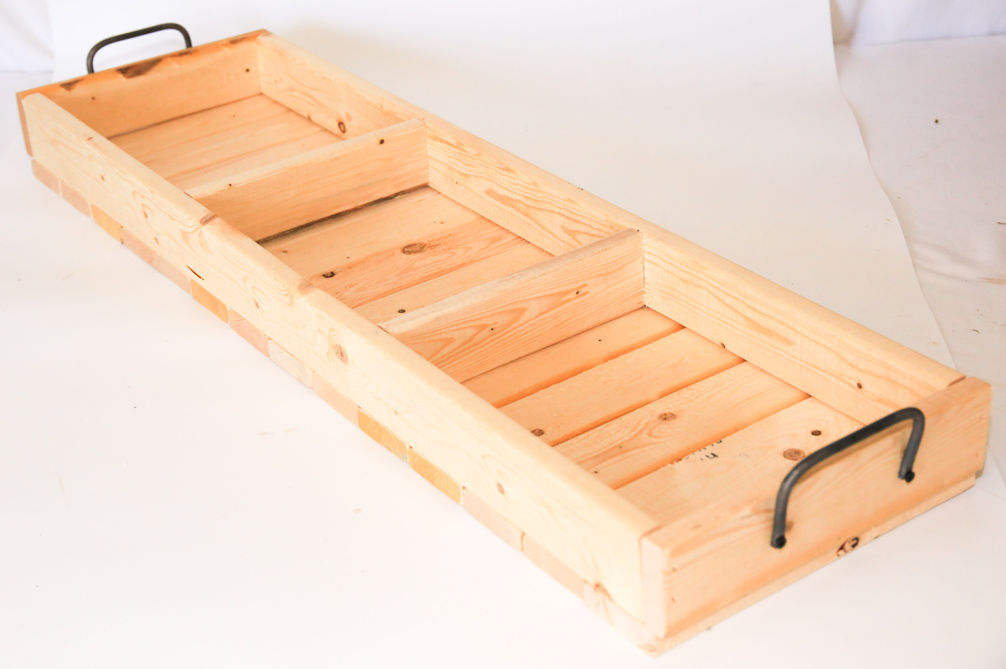 Three Compartment Long Wood Tray