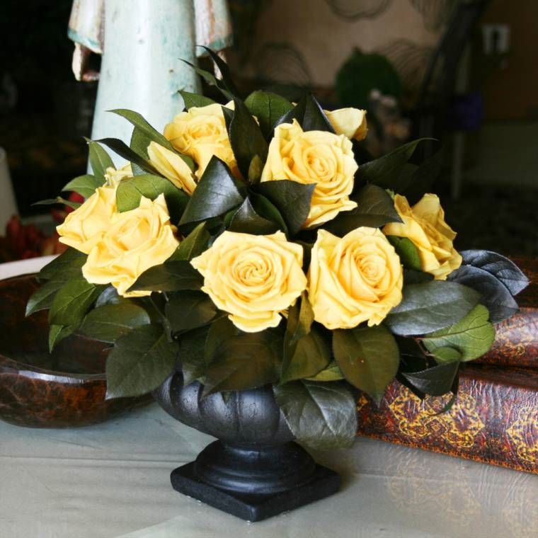Dozen Preserved Roses in Decorative Container