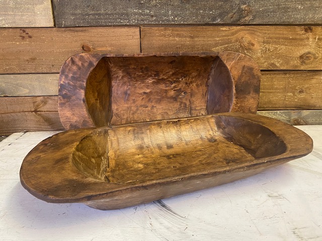 Classic Medium Carved Wood Dough Bowl